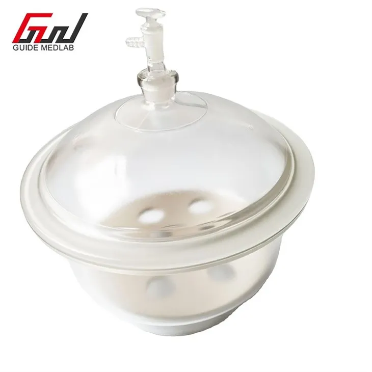 2 laboratory glass vacuum desiccator