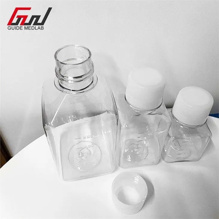 sterile square media bottle petg